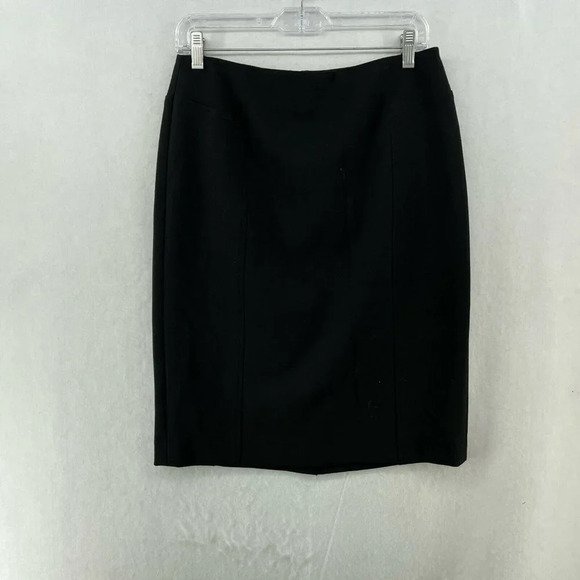 Halogen Mini Pencil Skirt Women's Sz 6 Black Seamless Waist Back Zipper Vented - Picture 1 of 10